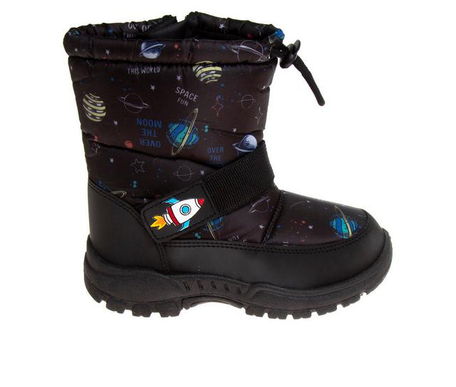Boys' Rugged Bear Toddler & Little Kid SpaceComfy Winter Boots in Black color