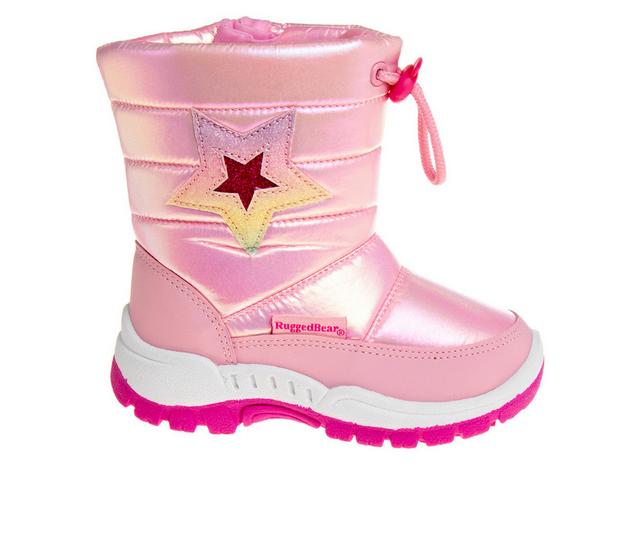 Girls' Rugged Bear Toddler & Little Kid Warm Starlight Winter Boots in Pink/Multi color