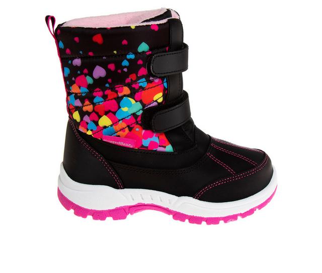 Girls' Rugged Bear Little Kid & Big Kid HeartSplash Winter Boots in Black/Multi color