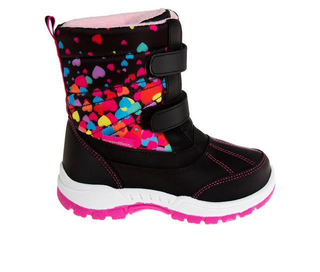 Girls' Rugged Bear Toddler & Little Kid HeartSplash Winter Boots in Black/Multi color