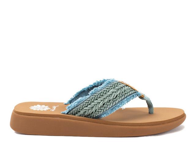 Women's Yellow Box Guppy Flip-Flops in Denim color