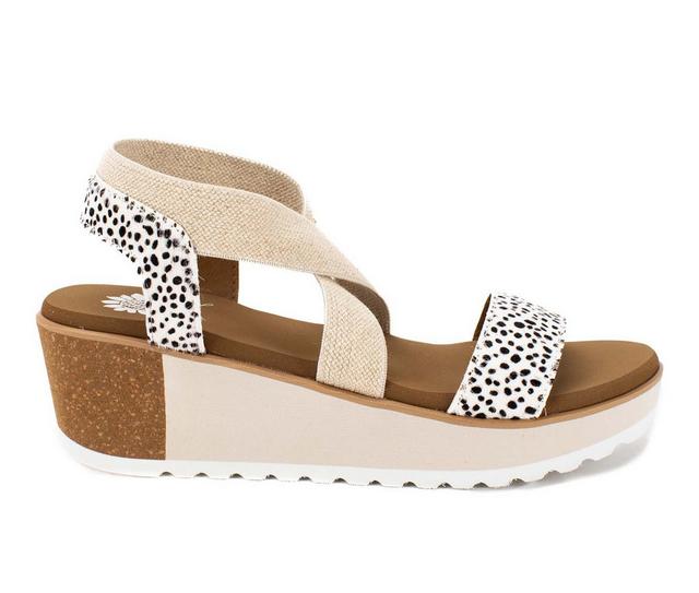 Women's Yellow Box Maldive Wedge Sandals in Cheetah color