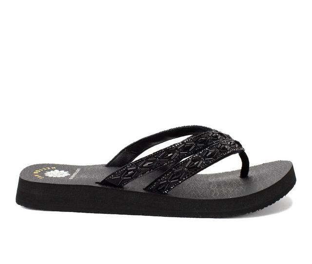 Women's Yellow Box Norma Flip-Flops in Black color