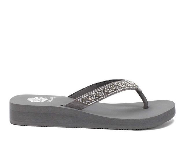 Women's Yellow Box Jayne Flip-Flops in Gray color