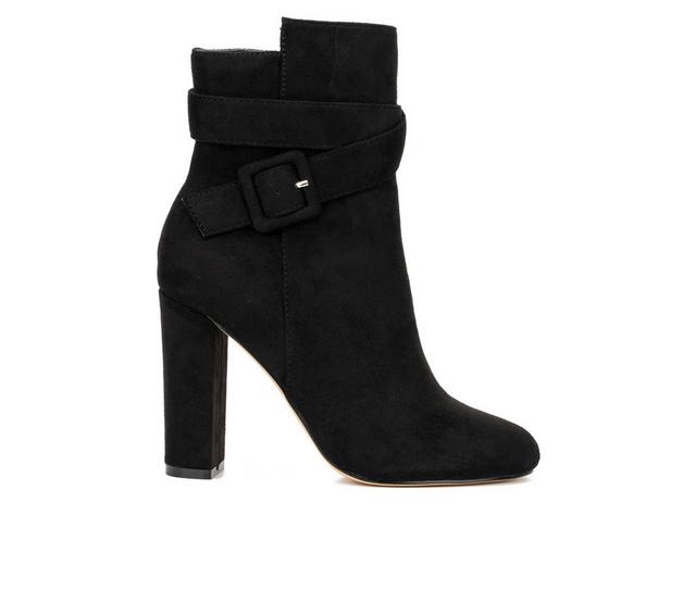 Women's New York and Company Luella Heeled Booties in Black color