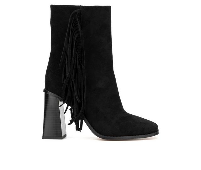 Women's New York and Company Aarya Heeled Booties in Black color