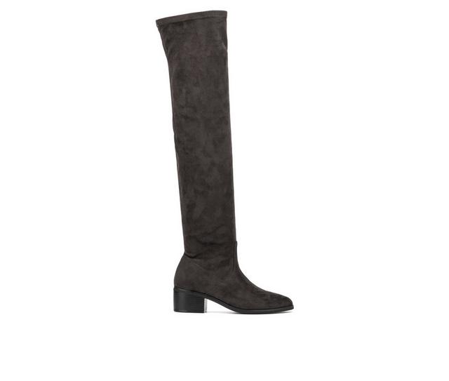 Women's New York and Company Rana Over the Knee Boots in Charcoal color