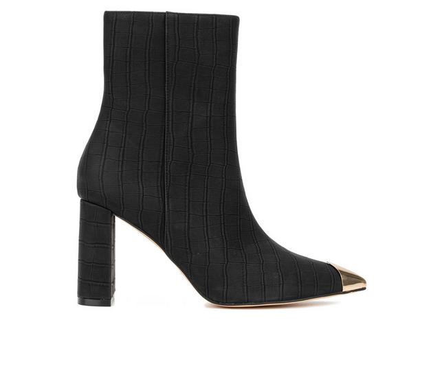 Women's New York and Company Kyla Heeled Booties in Black color