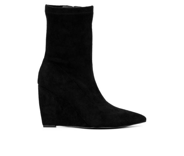 Women's New York and Company Odette Wedge Booties in Black color