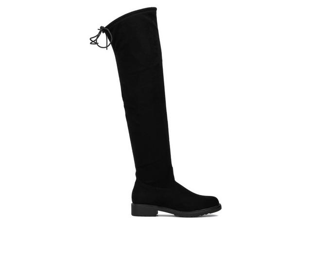 Women's New York and Company Ulla Knee High Boots in Black Faux color