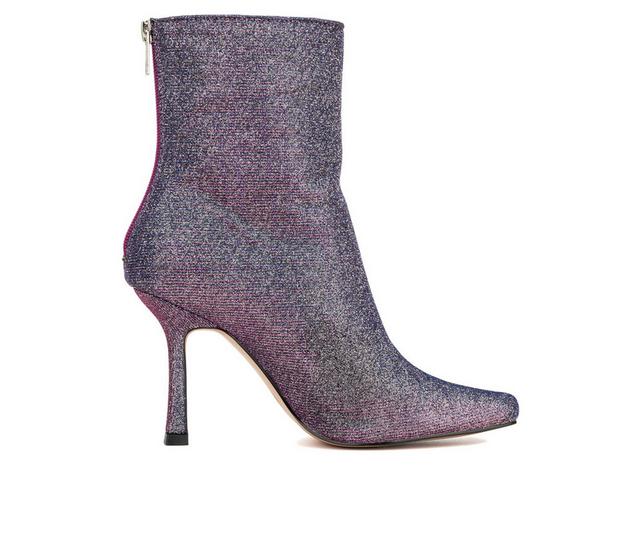 Women's New York and Company Logan Heeled Booties in Purple color