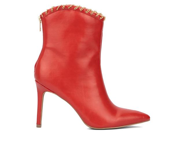 Women's New York and Company Deborah Stiletto Booties in Red color