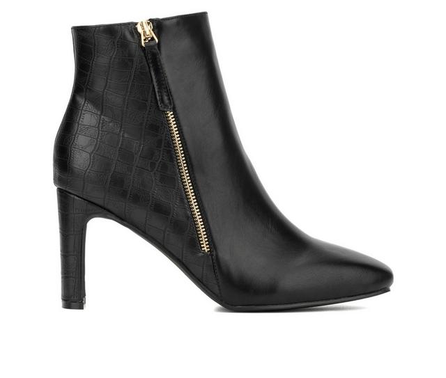Women's New York and Company Una Heeled Booties in Black color