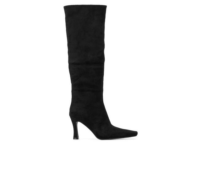 Women's New York and Company Kalissa Knee High Boots in Black/White color
