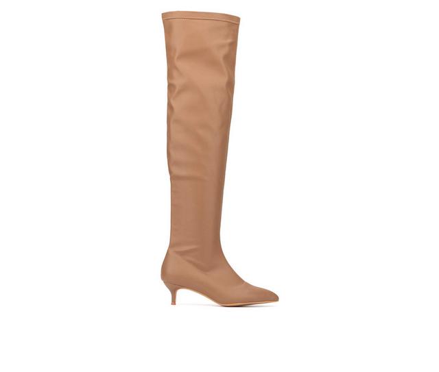 Women's New York and Company Ilaina Knee High Boots in Mocha color