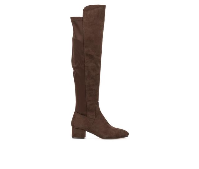 Women's New York and Company Florence Knee High Boots in Chocolate color