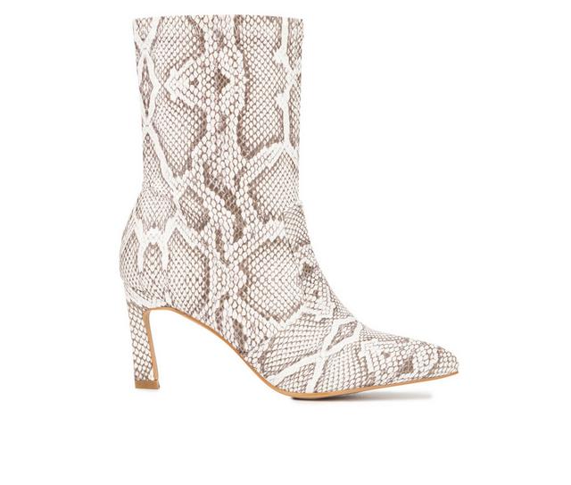 Women's New York and Company Xandra Mid Calf Booties in Bone color