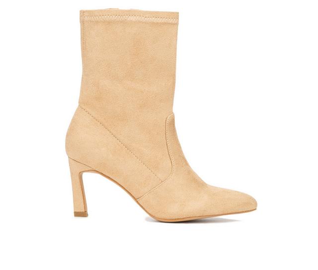 Women's New York and Company Xandra Mid Calf Booties in Nude color