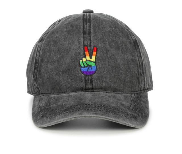 David and Young Peace Out Baseball Cap in Black/Rainbow color