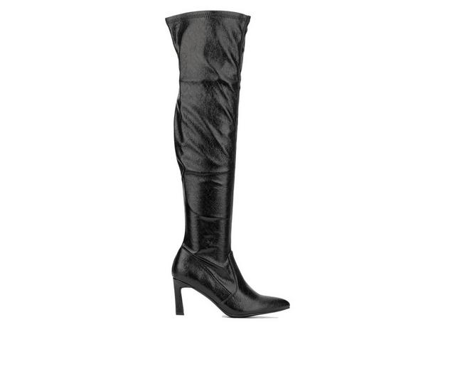Women's New York and Company Xena Over the Knee Boots in Black color