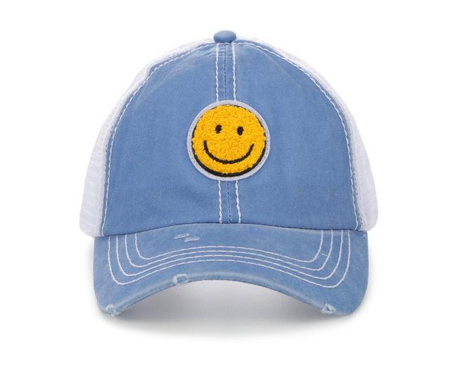 David and Young Smiley Face Trucker Cap in Denim color