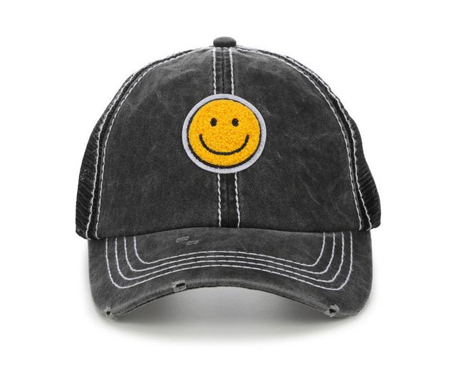 David and Young Smiley Face Trucker Cap in Black color
