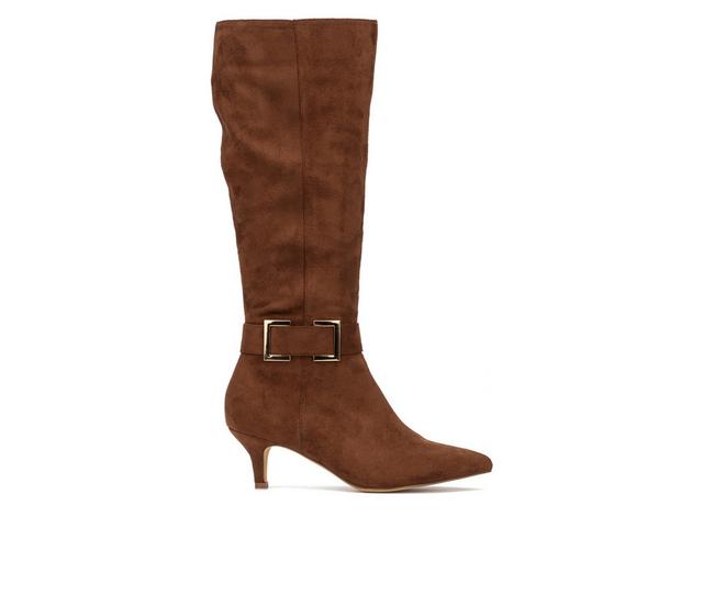 Women's New York and Company Paula Knee High Boots in Brown color