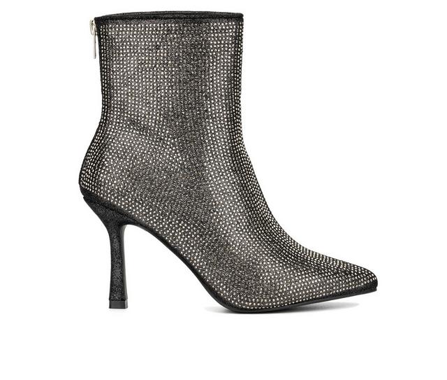 Women's New York and Company Reana Heeled Booties in Gun Metal color