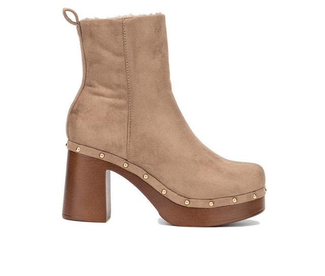 Women's New York and Company Vanna Booties in Taupe color