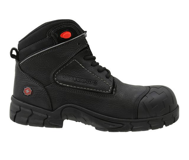 Men's Swissbrand Gladiator Work Boot 510701 Work Boots in Black color