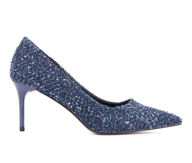 Women's New York and Company Belle Pumps in Navy Boucle color