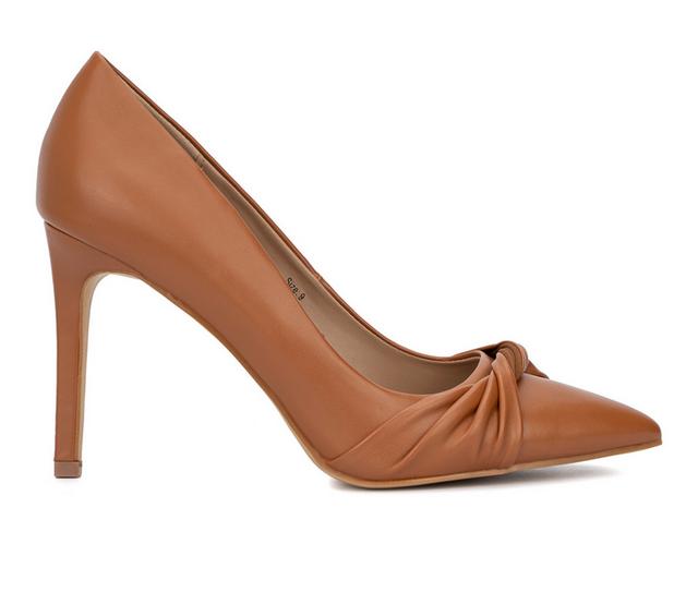 Women's New York and Company Monique Pumps in Cognac color