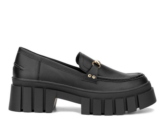 Women's New York and Company Seraphina Platform Loafers in Black color