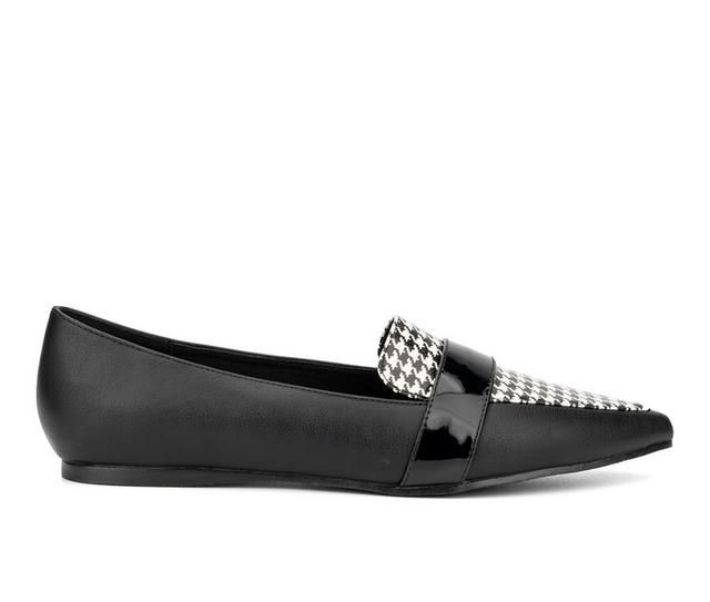 Women's New York and Company Verity Loafers in Black/White color