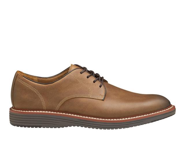 Men's Johnston and Murphy Upton Plain Toe Dress Shoes in Tan II color