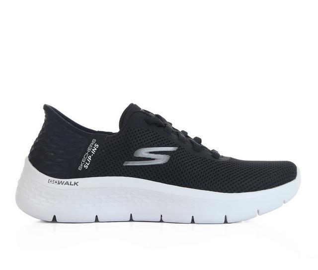 Women's Skechers Go Walk Slip In Running Shoes in Black/White color