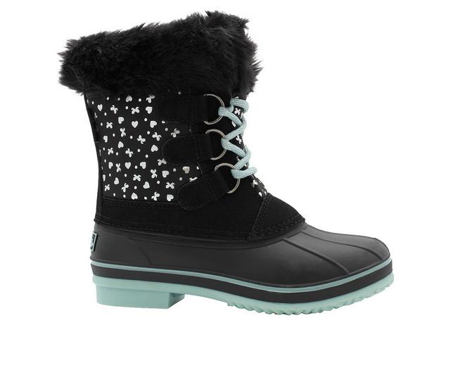 Girls' Northside Little Kid & Big Kid Katie Waterproof Winter Boots in Black/Light Blu color