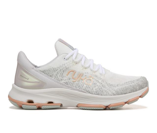 Women's Ryka Devotion X Walking Shoes in White/Peach color