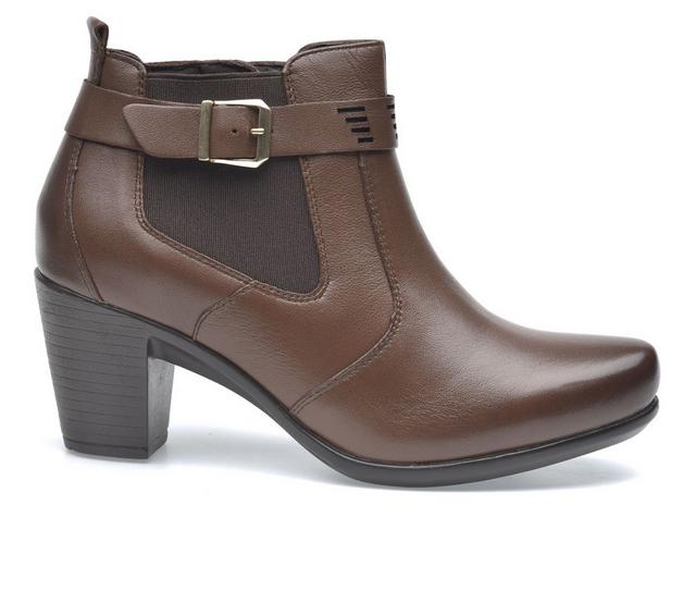 Women's Pazstor Britany Heeled Booties in Brown color