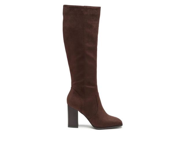 Women's London Rag Zilly Knee High Heeled Boots in Tan color