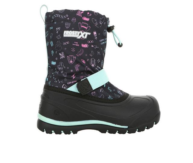 Girls' Northside Little Kid & Big Kid Frosty XT Waterproof Winter Boots in Black/Aqua color