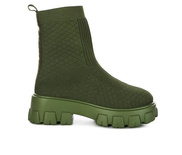 Women's London Rag Mallow Booties in Khaki color