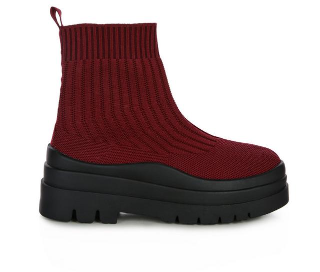 Women's London Rag Quavo Booties in Burgundy color
