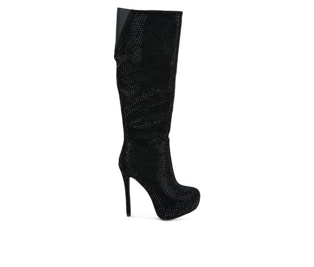 Women's London Rag Nebula Heeled Mid Calf Boots in Black color