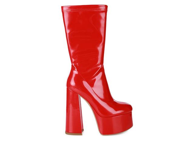 Women's London Rag Vinkele Heeled Booties in Red color