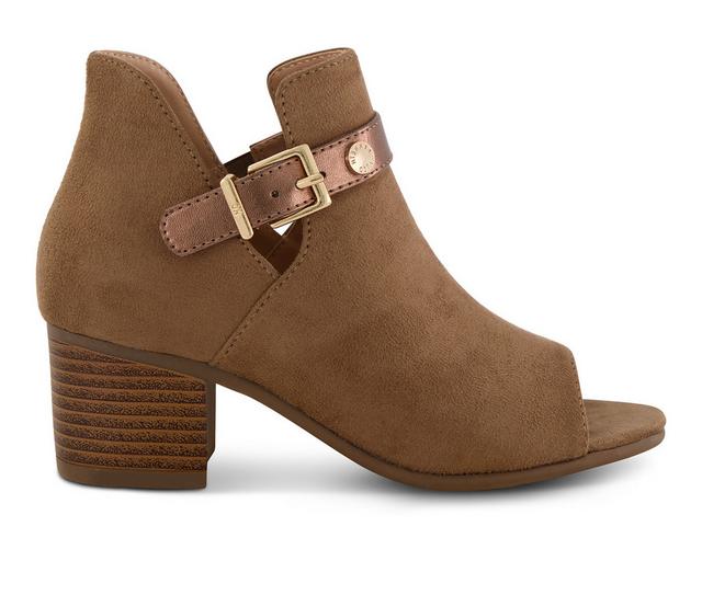 Girls' Kenneth Cole Little Kid & Big Kid Layla Logo Heeled Booties in Taupe color