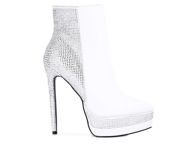Women's London Rag Encanto Heeled Booties in White color