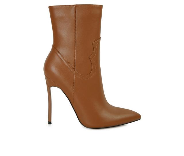 Women's London Rag Jenner Stiletto Booties in Mocca color