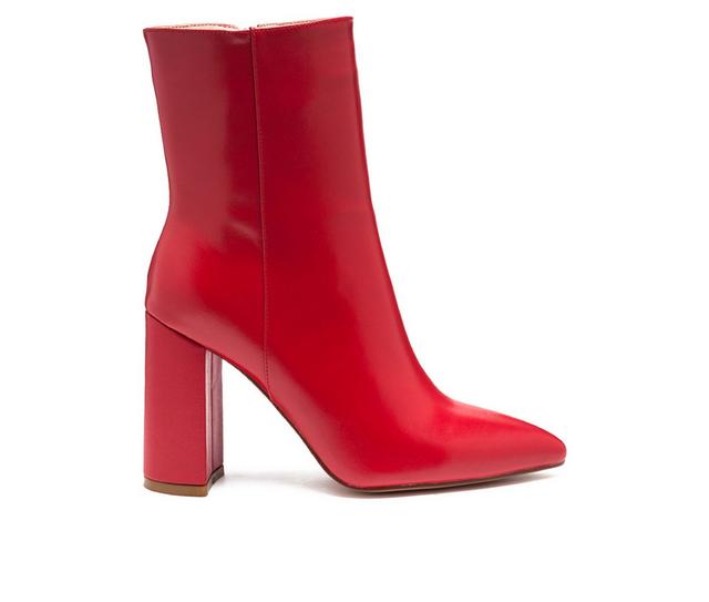 Women's Rag & Co Margen Heeled Booties in Red color