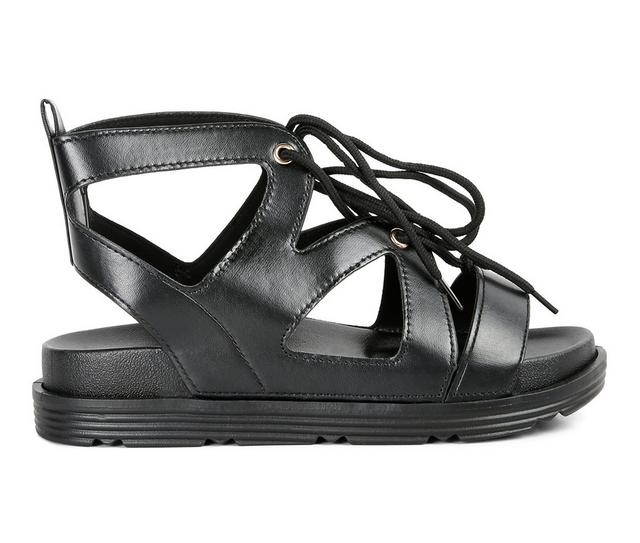 Women's London Rag Whip Cream Sandals in Black color